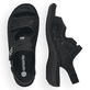 Schwarze remonte Riemchensandalen D7647-01 mit einem Klettverschluss. Schuh von oben, liegend.
