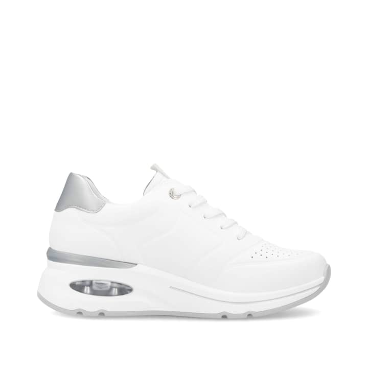 Weiße remonte Damen Sneaker Low D2H02-80 mit einer Schnürung sowie Extraweite H. Schuh Innenseite.