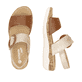 Metallische remonte Riemchensandalen R6853-90 mit einem Klettverschluss. Schuh von oben, liegend.