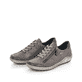 Graue remonte Damen Schnürschuhe R1402-44 mit wasserabweisender TEX-Membran. Schuhpaar seitlich schräg.