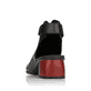Schwarze remonte Riemchensandaletten R8770-01 mit einem Klettverschluss. Schuh von hinten.