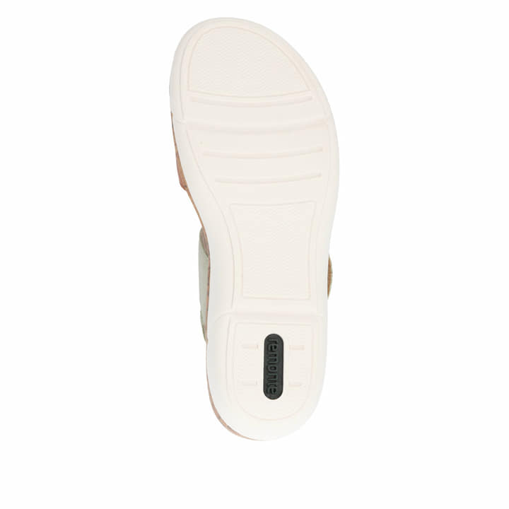 Braungrüne remonte Riemchensandalen R6853-24 mit trendiger Schnalle. Schuh Laufsohle.