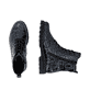 Dunkelblaue remonte Damen Schnürstiefel D3S72-14 mit einem Reißverschluss. Schuh von oben, liegend.