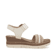 Beige remonte Keilsandaletten D2L55-60 mit einem Klettverschluss. Schuh Innenseite.