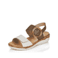 
Olivgrüne remonte Damen Riemchensandalen R6853-54 mit einer leichten Profilsohle. Schuh seitlich schräg