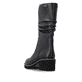 Schwarze remonte Hochschaftstiefel D0A75-01 mit wasserabweisender TEX-Membran. Schuh von hinten.