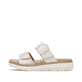 Mules remonte beiges pour femme D2K57-60 avec boucle tendance. Côté extérieur de la chaussure.