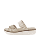 Metallische vegane remonte Damen Pantoletten D2048-91 mit einem Klettverschluss. Schuh Außenseite.