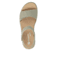 Grüne remonte Riemchensandalen D2K58-52 mit einem Klettverschluss. Schuh von oben.