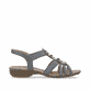 Blaue remonte Riemchensandalen R3605-12 mit einem Gummizug sowie flexibler Sohle. Schuh Innenseite.