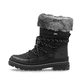 Tiefschwarze remonte Damen Kurzstiefel D0C81-03 mit griffiger Glass-Fibre Sohle. Schuh Außenseite.