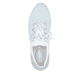 Blaue remonte Damen Slipper D2H04-10 mit einem Gummizug sowie der Extraweite H. Schuh von oben.