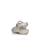 Graue remonte Riemchensandalen D7647-40 mit Klettverschluss sowie Komfortweite G. Schuh von hinten.