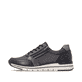 Baskets basses remonte noires pour femmes R6700-04 avec fermeture éclair. Côté extérieur de la chaussure.