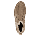 Camelfarbene remonte Damen Schnürstiefel D4A72-20 mit Mokassin-Optik. Schuh von oben.