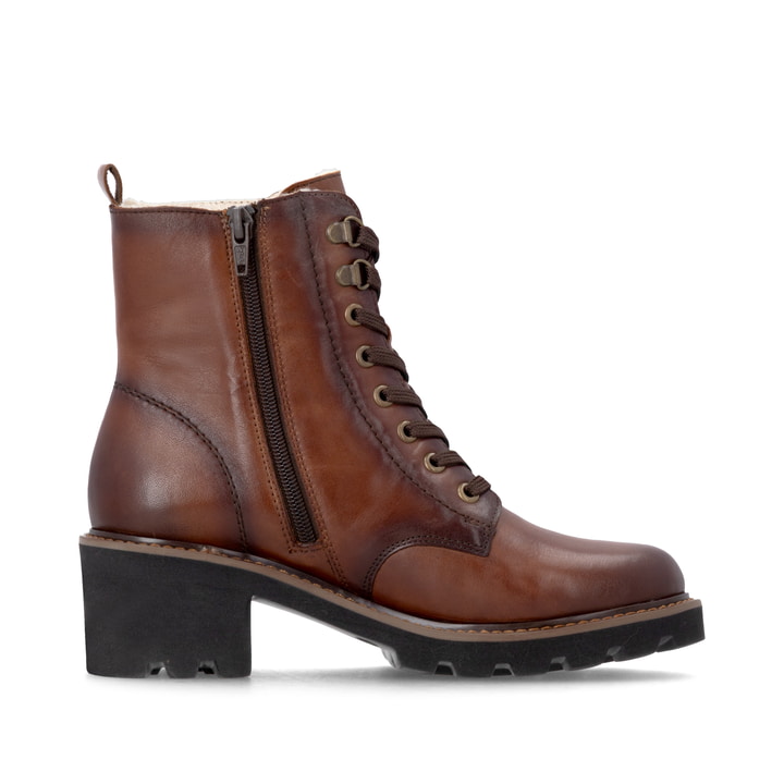 Braune remonte Damen Schnürstiefel D0A81-24 mit wasserabweisender TEX-Membran. Schuh Innenseite.