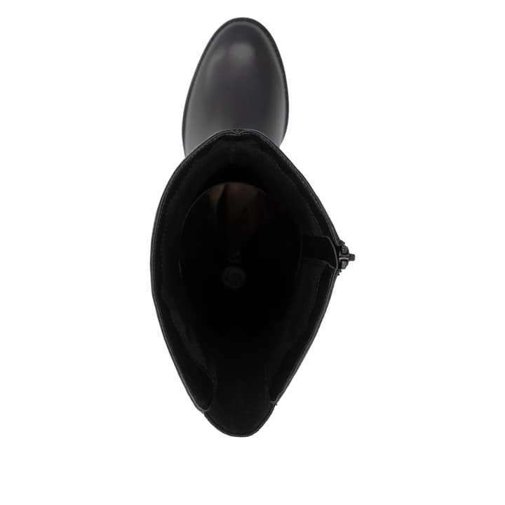 Bottes cuissardes remonte noires femmes D2A78-00 avec fermeture éclair. Chaussure vue de dessus.