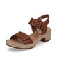 
Schokobraune remonte Damen Riemchensandaletten D0N52-24 mit einem Blockabsatz. Schuh seitlich schräg