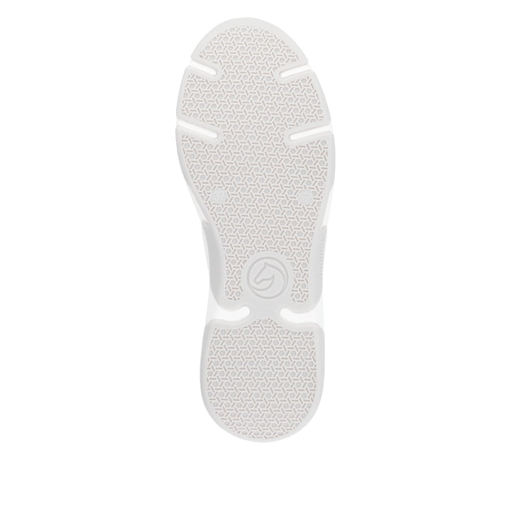 Weiße remonte Damen Slipper D1S05-80 mit einem Gummizug sowie der Komfortweite G. Schuh Laufsohle.