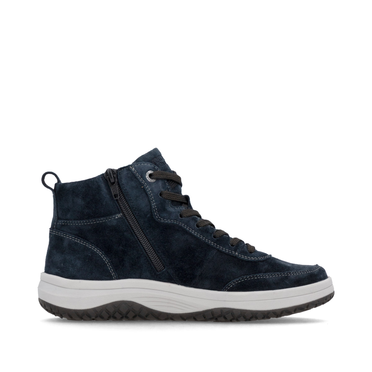 Dunkelblaue remonte Damen Schnürstiefel D3Q70-14. Schuh Innenseite.
