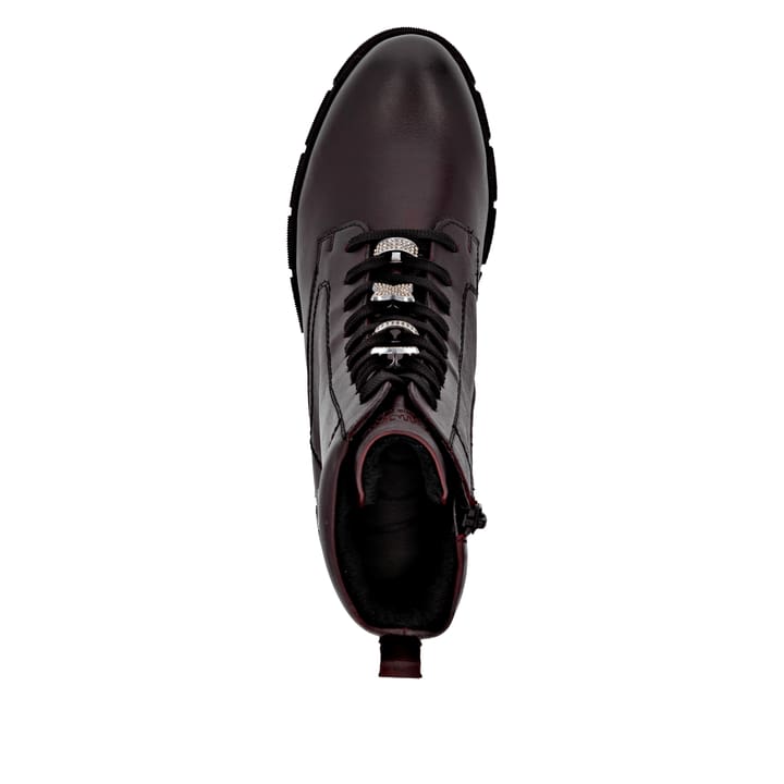 Rote remonte Damen Schnürstiefel D2S73-35 mit wasserabweisender TEX-Membran. Schuh von oben.