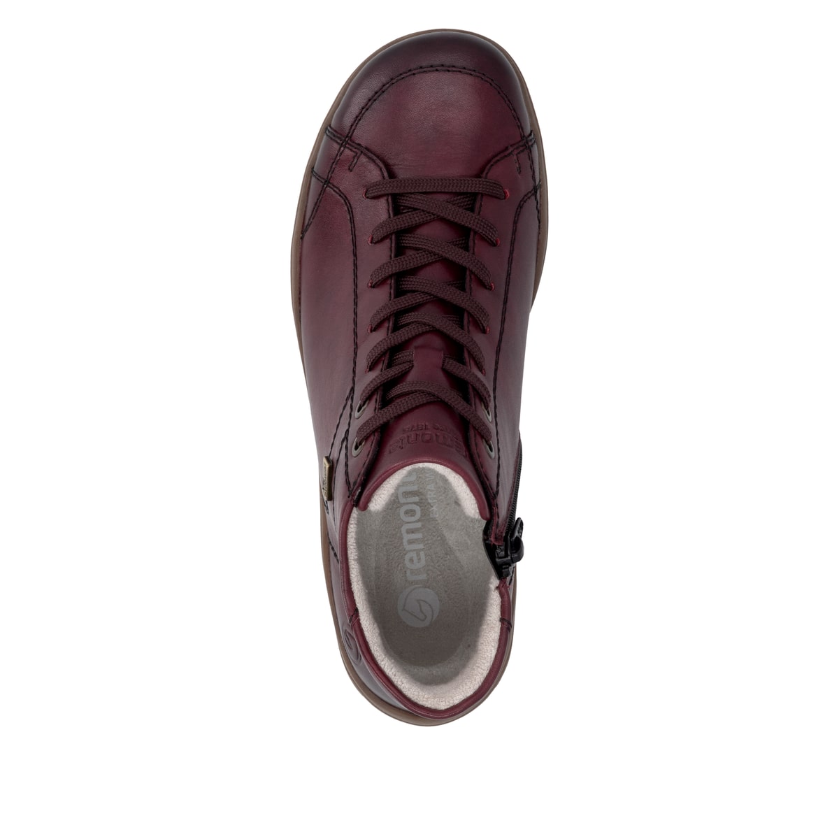 Bottes à lacets remonte rouges femmes D3T70-35 avec membrane remonteTEX. Chaussure vue de dessus.