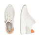 Weiße remonte Damen Sneaker Low D0T10-80 mit Reißverschluss sowie Extraweite H. Schuh von oben, liegend.
