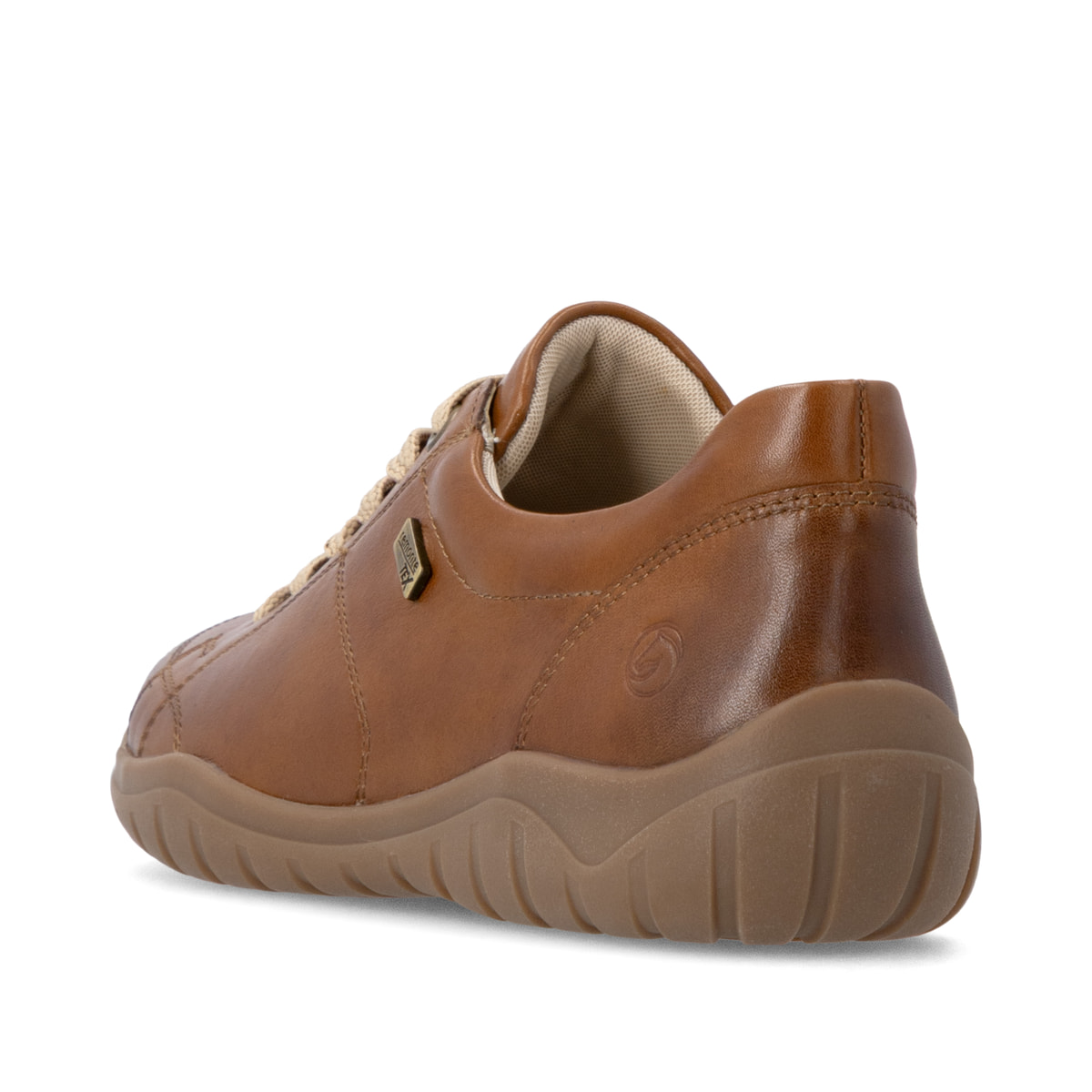 Chaussures à lacets remonte marron pour femmes D3T00-24. Chaussure vue de l'arrière.