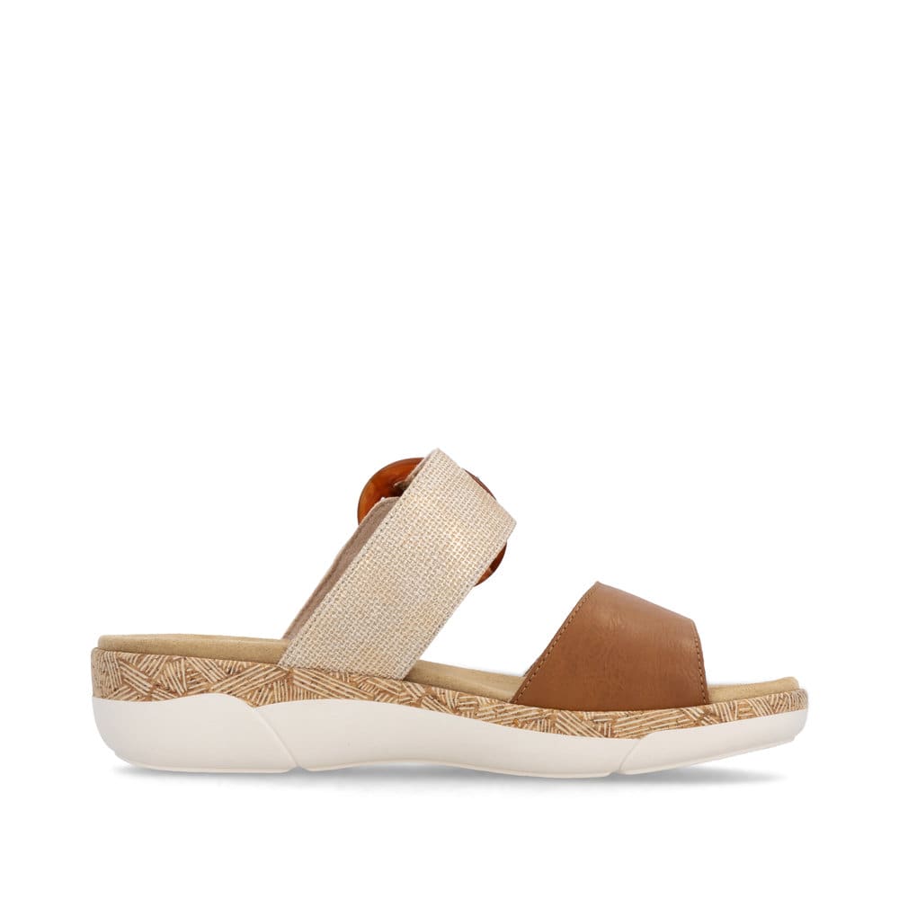 Mules remonte métalliques pour femme R6858-90 avec boucle tendance. Côté intérieur de la chaussure.