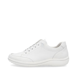 Weiße remonte Damen Schnürschuhe D1E07-80 mit der Komfortweite G. Schuh Außenseite.