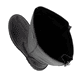 Schwarze remonte Hochschaftstiefel D0B72-01 mit wasserabweisender TEX-Membran. Schuh von oben, liegend.