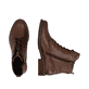 Braune remonte Damen Schnürstiefel D0F83-22 mit einem Reißverschluss. Schuh von oben, liegend.