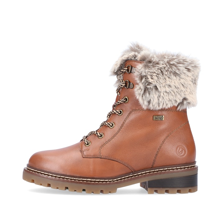 
Zimtbraune remonte Damen Schnürstiefel D0B74-24 mit griffiger Glass-Fibre Sohle. Schuh Außenseite