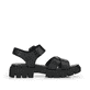 Schwarze remonte Riemchensandalen D7950-00 mit einem Klettverschluss. Schuh Innenseite.