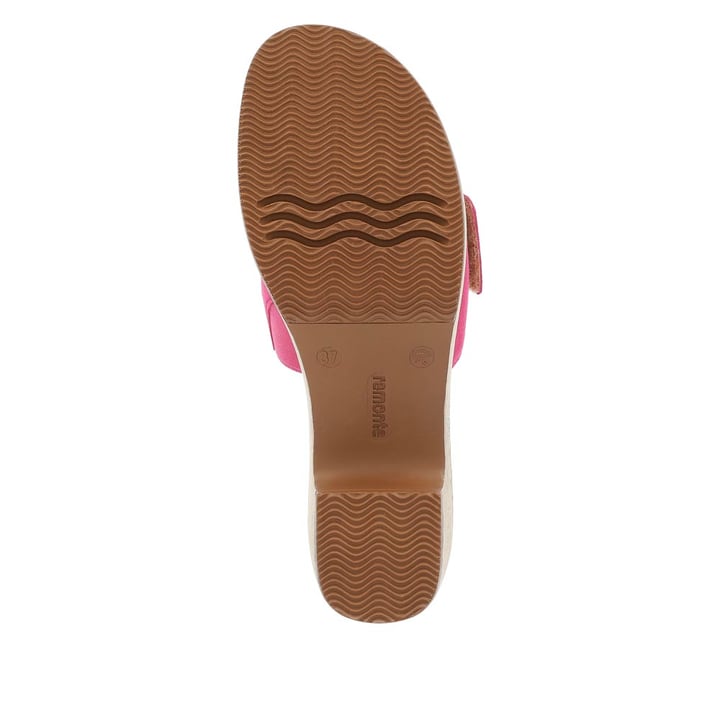 remonte mules roses femmes D0N56-31 avec une fermeture velcro. Semelle extérieure de la chaussure.