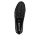 Schwarze remonte Damen Loafer D0K02-01 mit einem Gummizug. Schuh von oben.