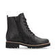 Schwarze remonte Damen Schnürstiefel D8661-00 mit einem Reißverschluss. Schuh Innenseite.