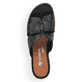 Schwarze remonte Damen Pantoletten D6456-00 mit einem Gummizug. Schuh von oben.