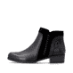 Stahlschwarze remonte Damen Stiefeletten D6893-02 mit stylischer Dekonaht. Schuh Außenseite.