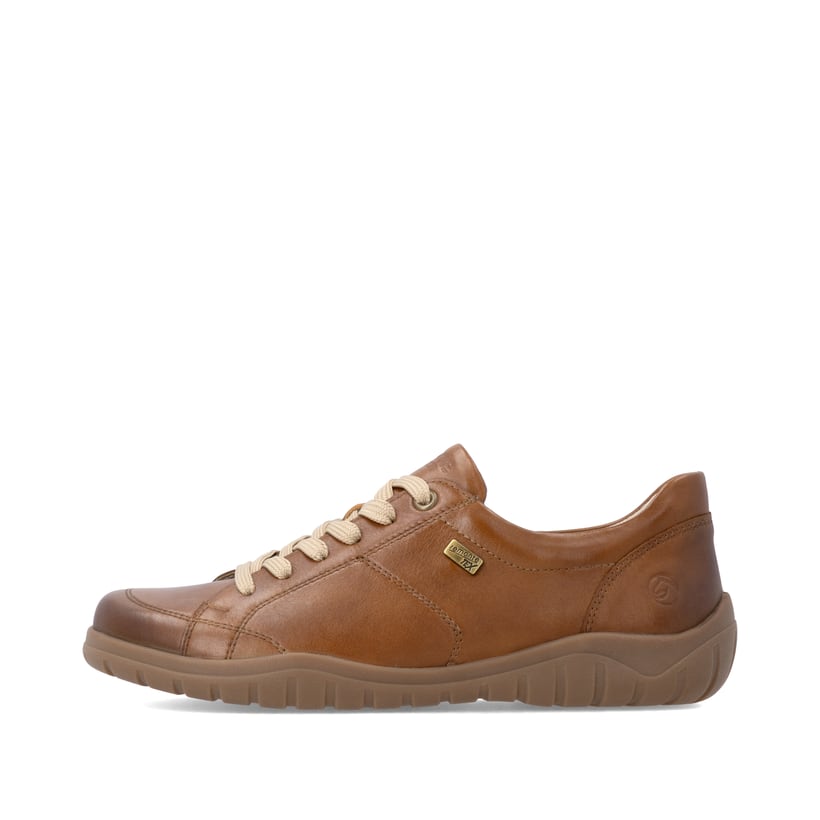 Chaussures à lacets remonte marron pour femmes D3T00-24. Côté extérieur de la chaussure.
