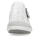 Silberweiße remonte Damen Slipper R1428-80 mit einem Reißverschluss. Schuh von vorne.