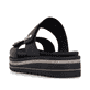 Mules remonte noires pour femme D0Q64-00 avec fermeture velcro. Chaussure vue de l'arrière.