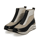 
Braunbeige remonte Damen Sneaker D0T71-60 mit Reißverschluss sowie einem Keilabsatz. Schuhpaar schräg.