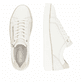 Weiße remonte Damen Sneaker Low D2E00-80 mit Reißverschluss sowie Komfortweite G. Schuh von oben, liegend.