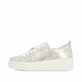 Goldene remonte Damen Sneaker Low D1C03-91 mit dekorativem Schmuckdetail. Schuh Außenseite.