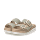 Mules remonte vertes pour femme D0Q66-52 avec boucle tendance. Chaussures inclinées sur le côté.