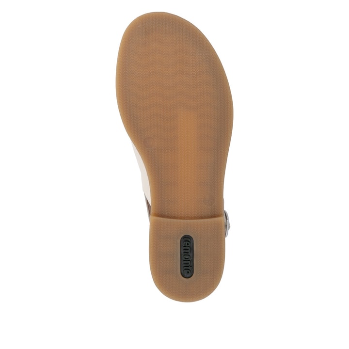 Beige remonte Riemchensandalen D3674-61 mit einem Klettverschluss. Schuh Laufsohle.