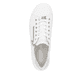 Weiße remonte Damen Schnürschuhe D1E03-80 mit einem Reißverschluss. Schuh von oben.