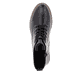 Schwarze remonte Damen Schnürstiefel D8661-00 mit einem Reißverschluss. Schuh von oben.