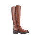 Karamellbraune remonte Damen Hochschaftstiefel D0B72-22 mit einer Profilsohle. Schuh Innenseite
